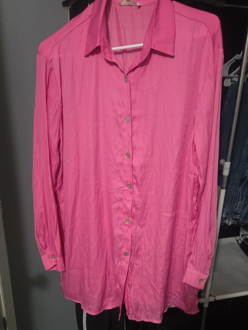 Promesa Bright Pink Long Sleeve Button-Down Shirt